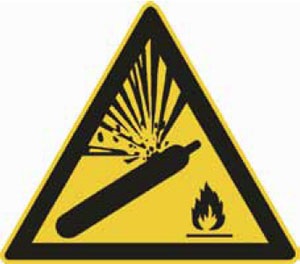 Abb. 3: Warnzeichen W029 'Warnung vor Gasflaschen'