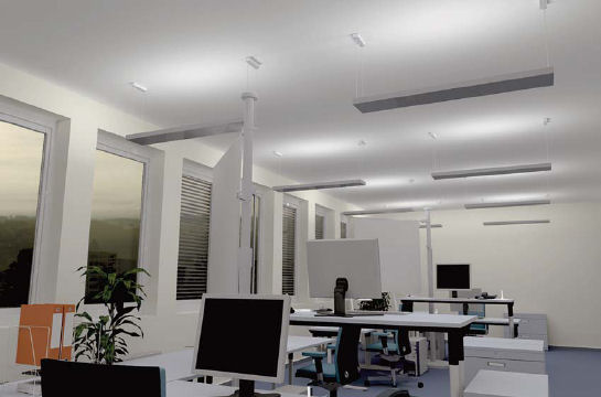 Gruppenbro mit CAD-Arbeitspltzen - Beleuchtungslsung